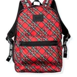 Victoria's Secret PINK Campus Backpack Holiday Red Plaid